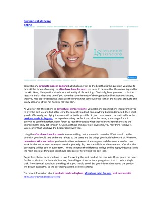 Buy natural skincare online
