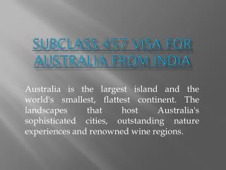 subclass 457 visa for australia from india