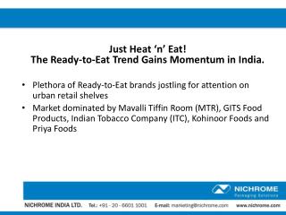 Just heat ‘n’ eat - The Ready to Eat Trend Gains Momentum in India