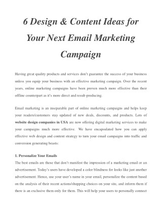 6 Design & Content Ideas for Your Next Email Marketing Campaign