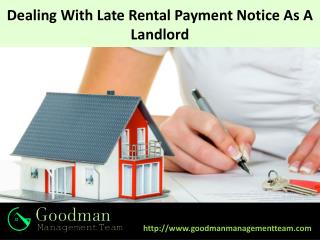 Dealing With Late Rental Payment Notice As A Landlord