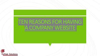 TEN REASONS FOR HAVING A COMPANY WEBSITE