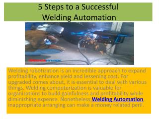 5 Steps to a Successful Welding Automation