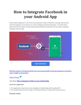 Integrate Facebook Easily in your Android App with this Tutorial.