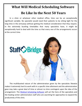 Medical Scheduler Software | StaffBridge