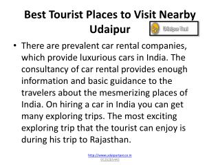 Best Tourist Places To Visit Nearby Udaipur