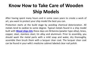 Wood ships kits