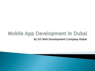 Mobile app development in dubai