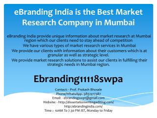 eBranding India is the Best Market Research Company in Mumbai