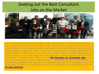 Seeking out the Best Consultant Jobs on the Market