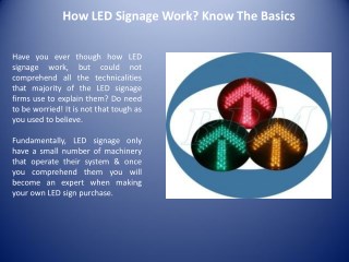 How LED Signage Work? Know The Basics