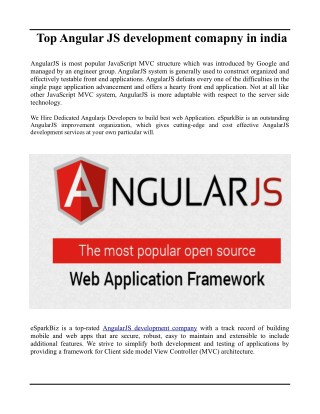 AngularJS Development Company in INDIA & USA | eSparkBiz