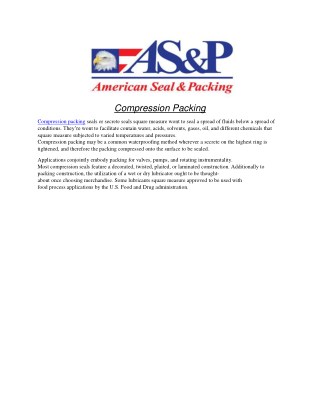 Compression Packing - Aspseal.com