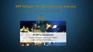 ERP Software for Manufacturing Industry
