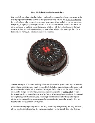 Best Birthday Cake Delivery Online