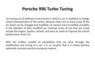 Porsche 996 turbo tuning