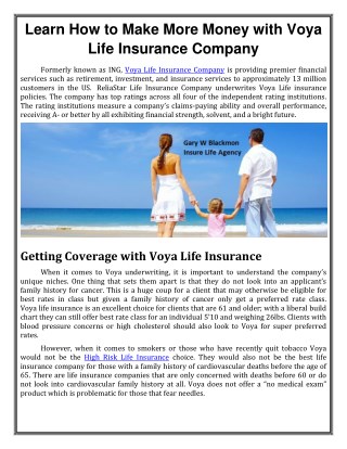 Learn How to Make More Money with Voya Life Insurance Company