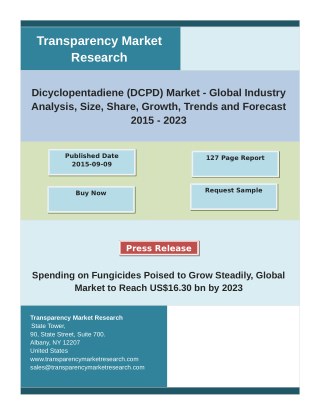 Dicyclopentadiene (DCPD) Market - Global Scenario, Raw Material and Consumption Trends, Analysis, Size, Share and Foreca