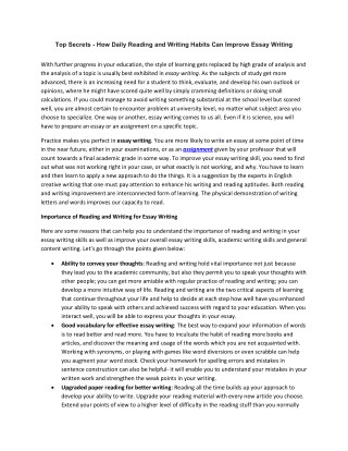 How Daily Reading and Writing Habits Can Improve Essay Writing