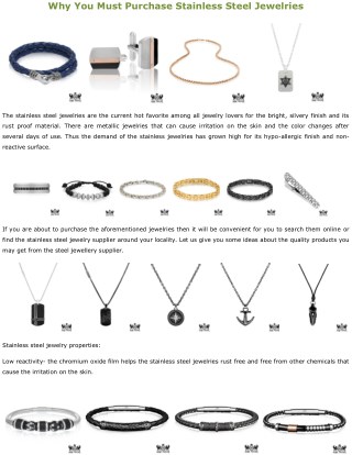 Why You Must Purchase Stainless Steel Jewelries