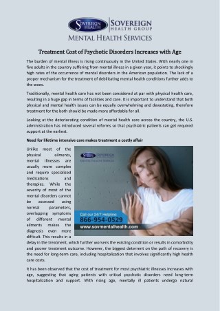 Treatment Cost of Psychotic Disorders Increases With Age
