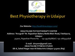 Best physiotherapy in udaipur