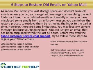 6 Steps to Restore Old Emails on Yahoo Mail