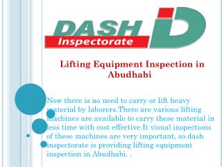 Lifting Equipment Inspection in Abudhabi  