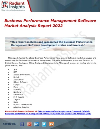 Business Performance Management Software Market