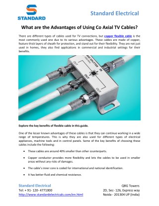 What are the Advantages of Using Co Axial TV Cables?
