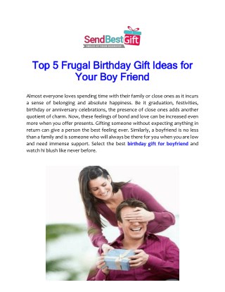 Top 5 Frugal Birthday Gift Ideas For Your Boy Friend