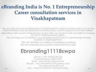 eBranding India is No. 1 Entrepreneurship Career consultation services in Visakhapatnam