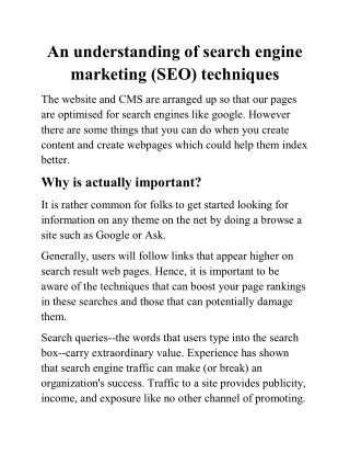 Overview of seo 10