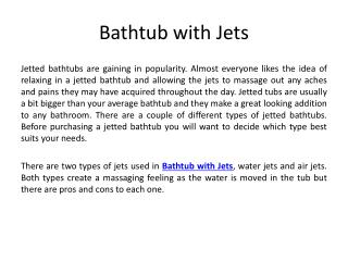 Bathtub with Jets