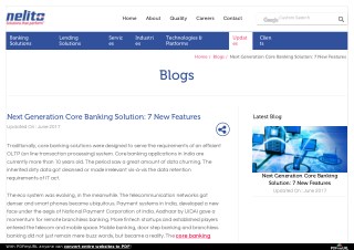 Next Generation Core Banking Solution: 7 New Features