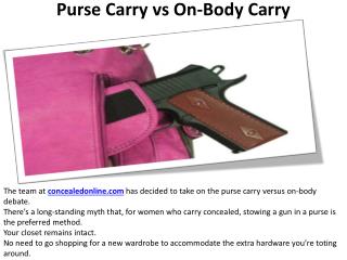 Purse Carry Vs On-Body Carry