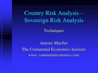 Country Risk Analysis – Sovereign Risk Analysis