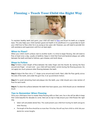 Flossing – Teach Your Child the Right Way