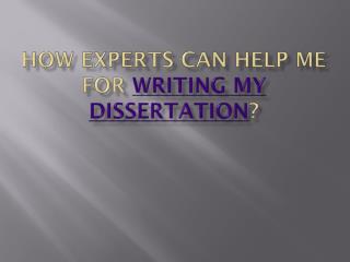 Write My Dissertation Online