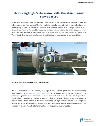 Miniature Planar Flow Sensor - Proteus Industries