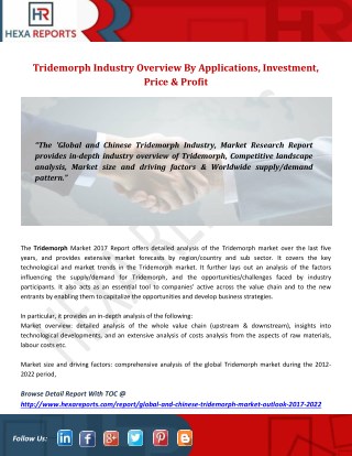 Tridemorph Industry Overview By Applications, Investment, Price & Profit
