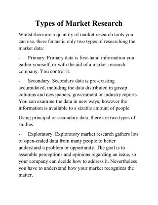 Market research 2