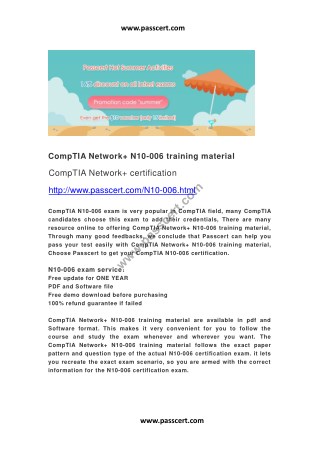 CompTIA Network N10-006 training material