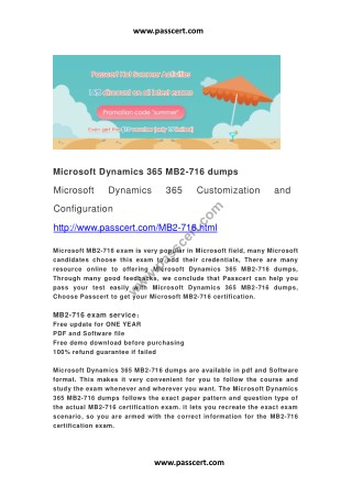 Microsoft Dynamics 365 MB2-716 dumps