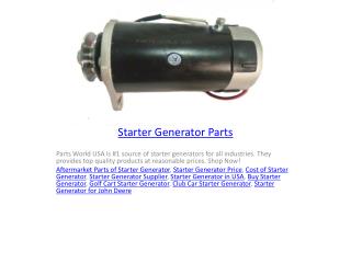 Starter Generator Parts