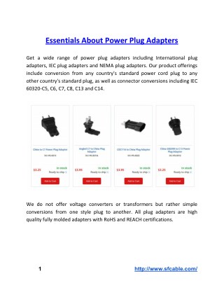 Essentials About Power Plug Adapters