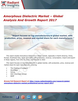 Amorphous Dielectric Market Analysis And Growth Report 2017