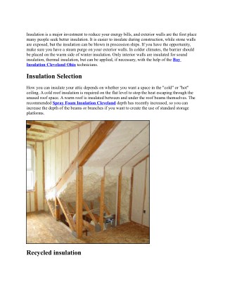 Spray Foam Insulation OH