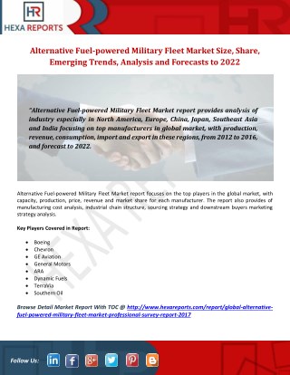 Alternative Fuel-powered Military Fleet Market Growth Analysis by Region, Type, Applications and Competitive Landscape