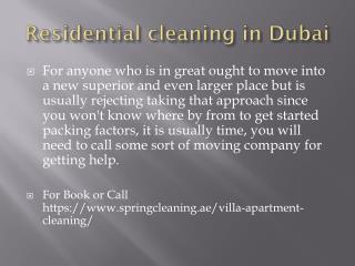 residential cleaning in dubai